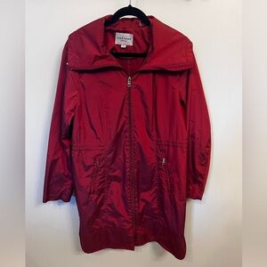 Cole Haan Signature Women's Hooded Maroon Trench Coat -‎ Size Large